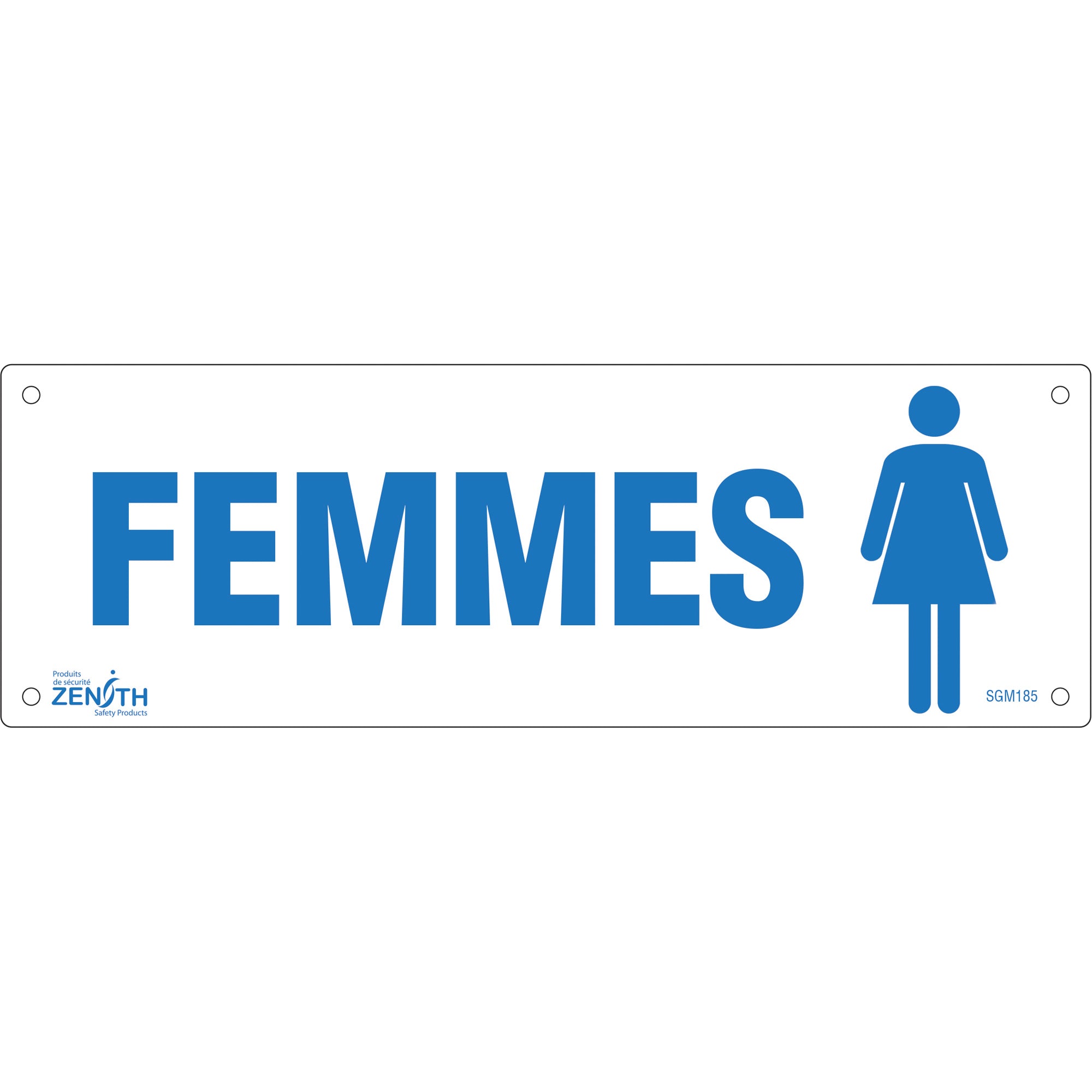 "Femmes" Sign, 4" x 12", Plastic, French with Pictogram