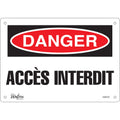 "Accès Interdit" Sign, 7" x 10", Plastic, French