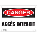 "Accès Interdit" Sign, 7" x 10", Aluminum, French