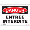 "Entrée Interdite" Sign, 7" x 10", Plastic, French