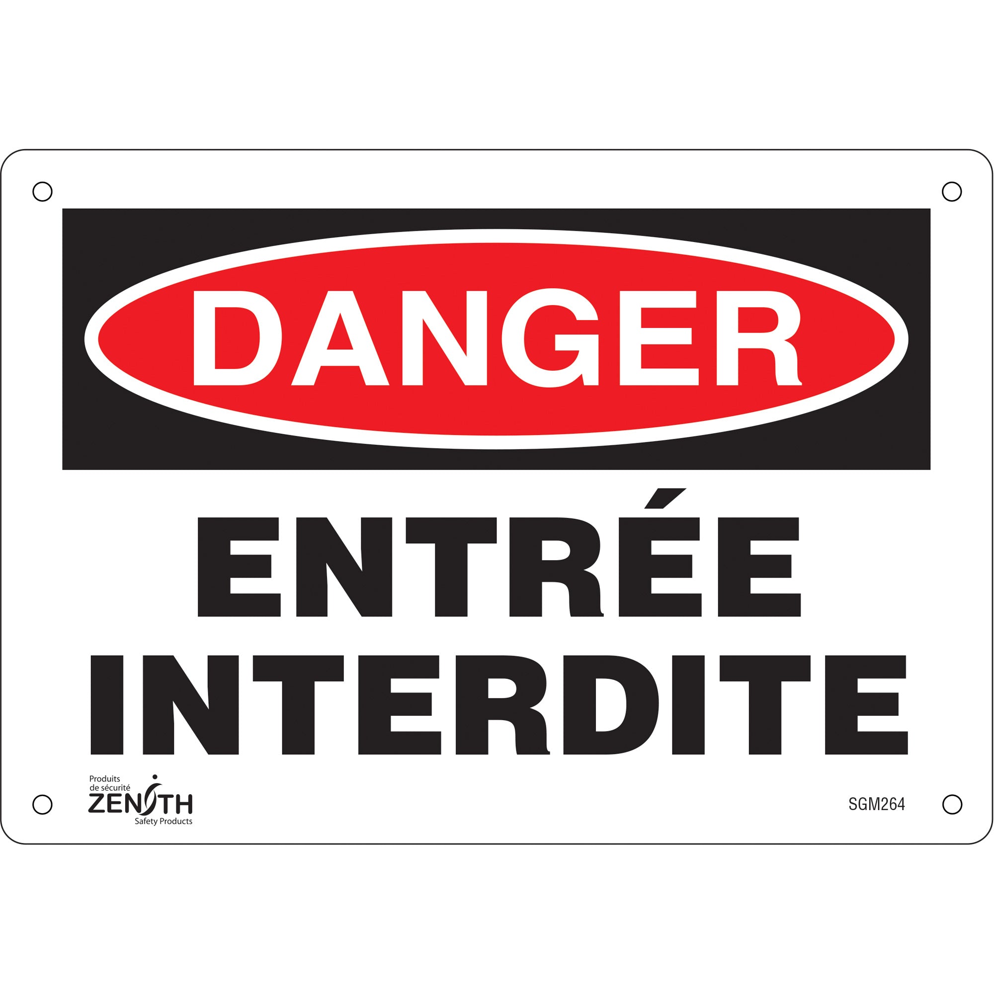 "Entrée Interdite" Sign, 7" x 10", Plastic, French
