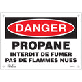 "Propane - Interdit De Fumer" Sign, 7" x 10", Aluminum, French