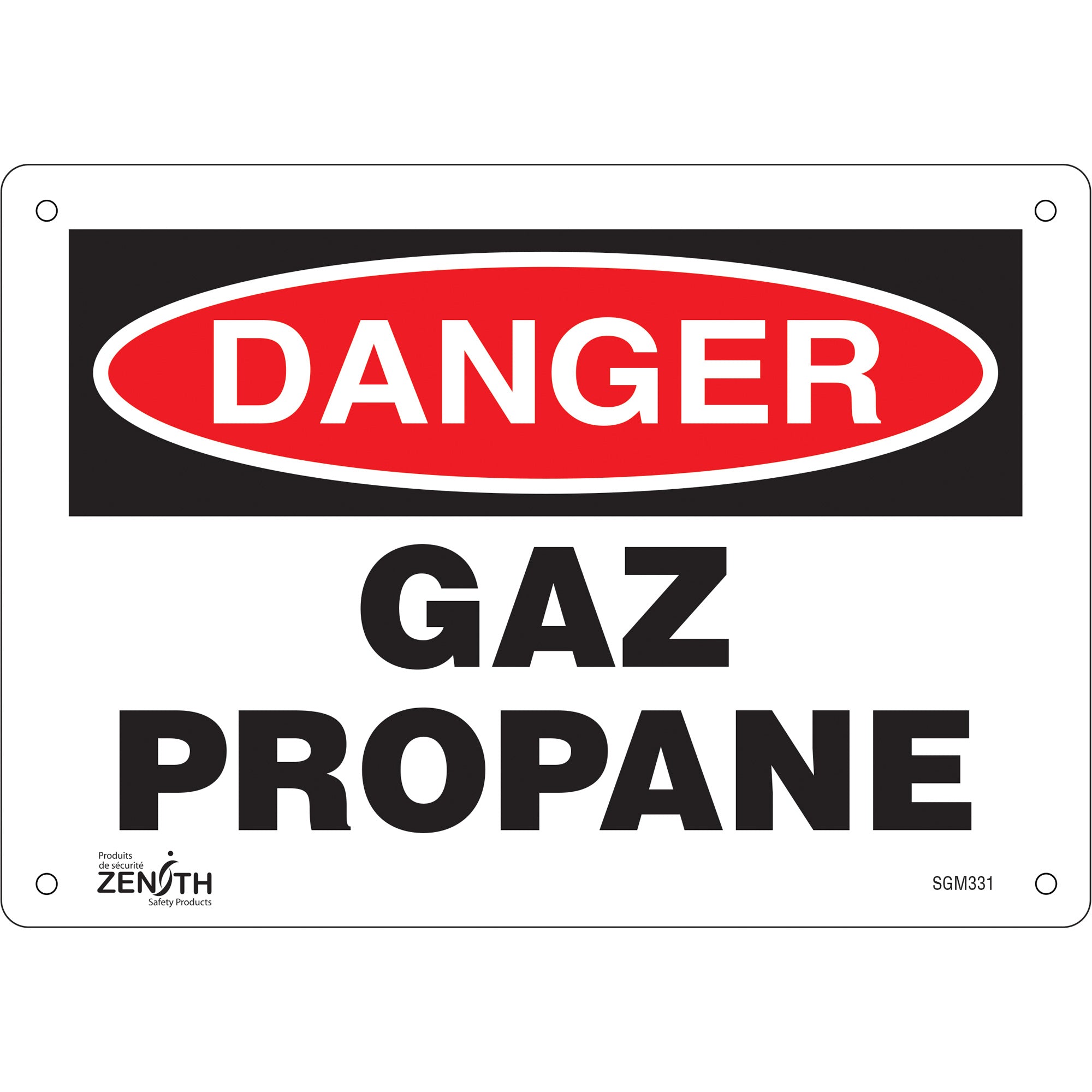 "Gaz Propane" Sign, 7" x 10", Aluminum, French