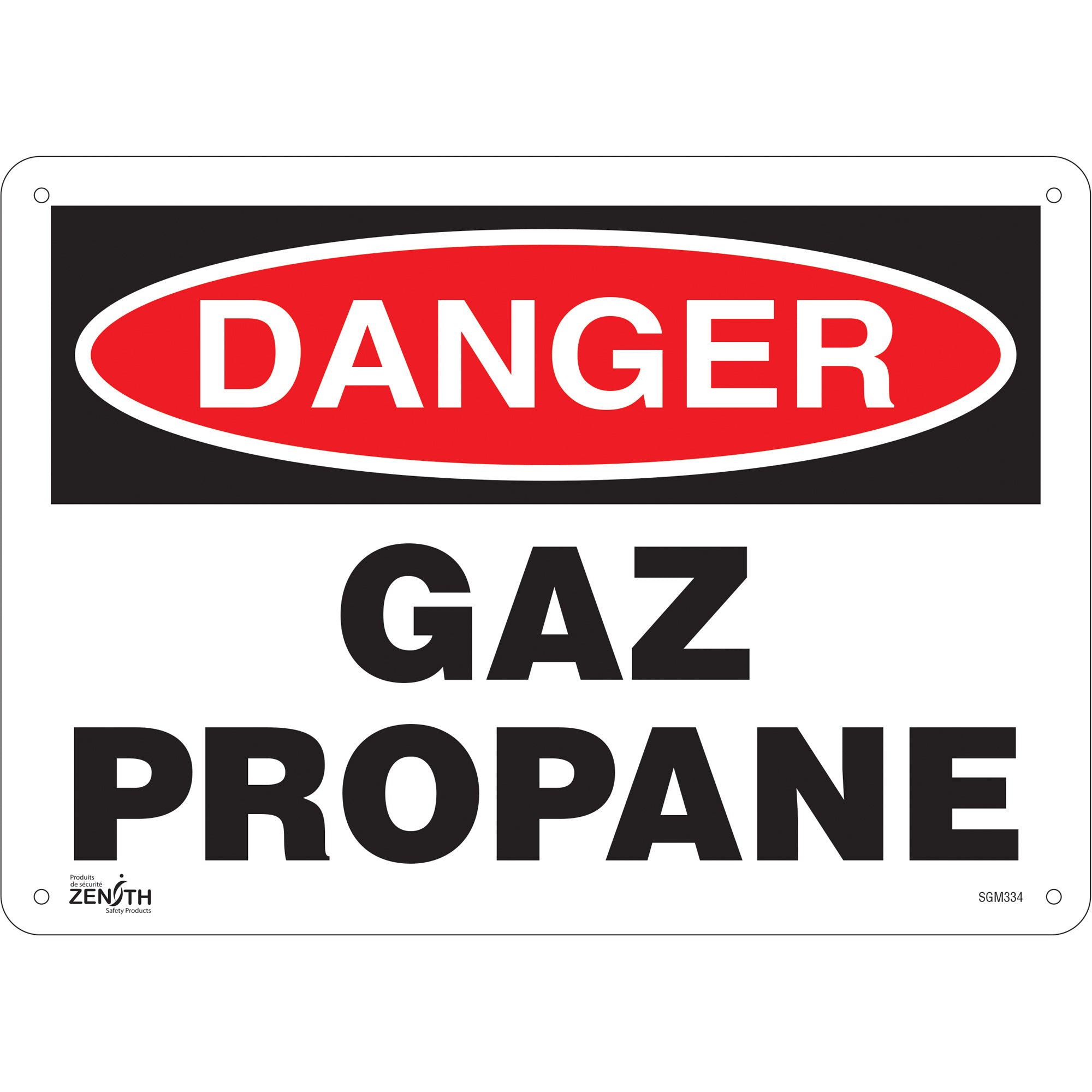 "Gaz Propane" Sign, 10" x 14", Aluminum, French