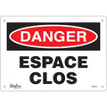 "Espace Clos" Sign, 7" x 10", Aluminum, French