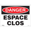 "Espace Clos" Sign, 10" x 14", Aluminum, French