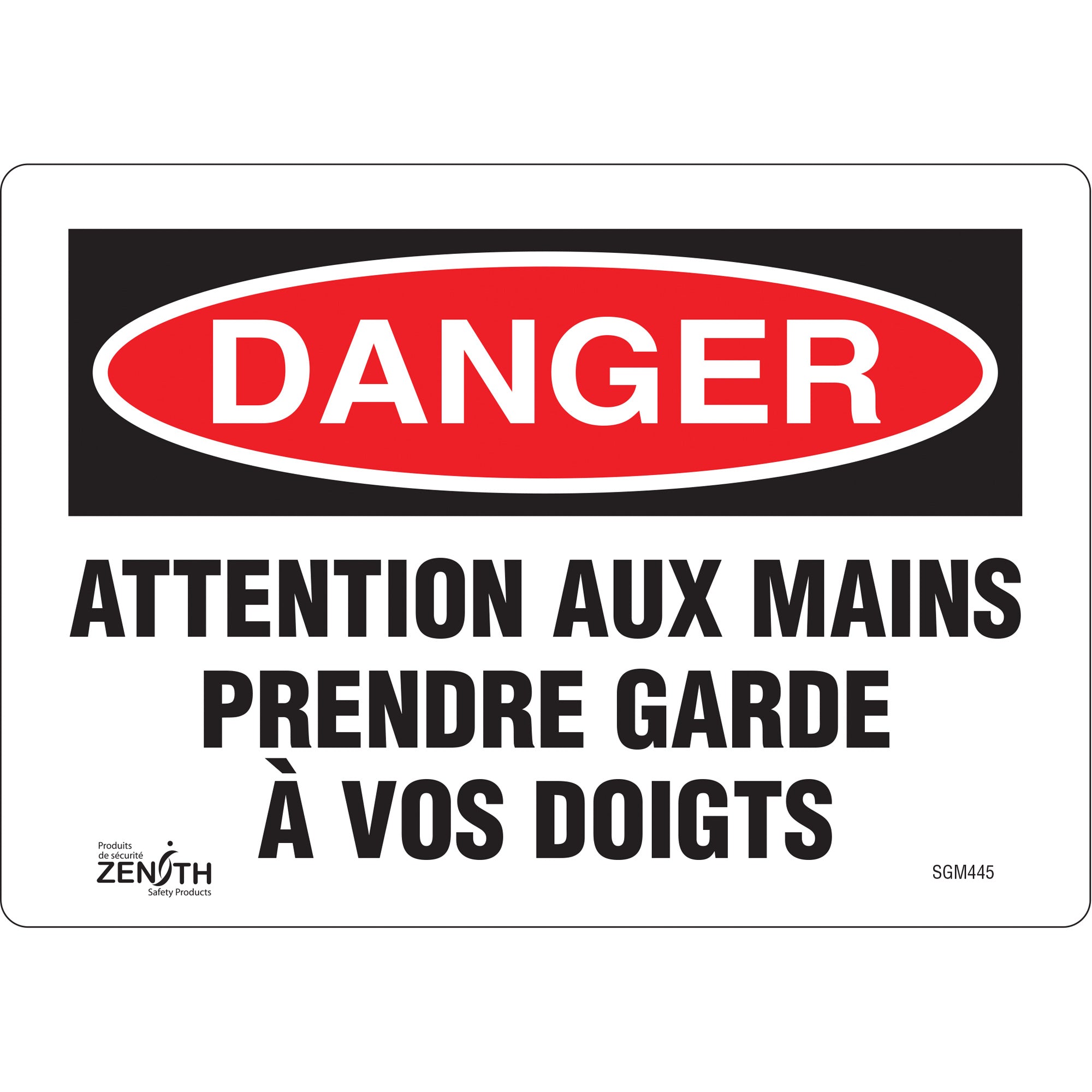 "Prendre Garde À Vos Doigts" Sign, 7" x 10", Vinyl, French
