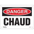 "Chaud" Sign, 7" x 10", Aluminum, French