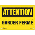 "Garder Fermé" Sign, 7" x 10", Plastic, French