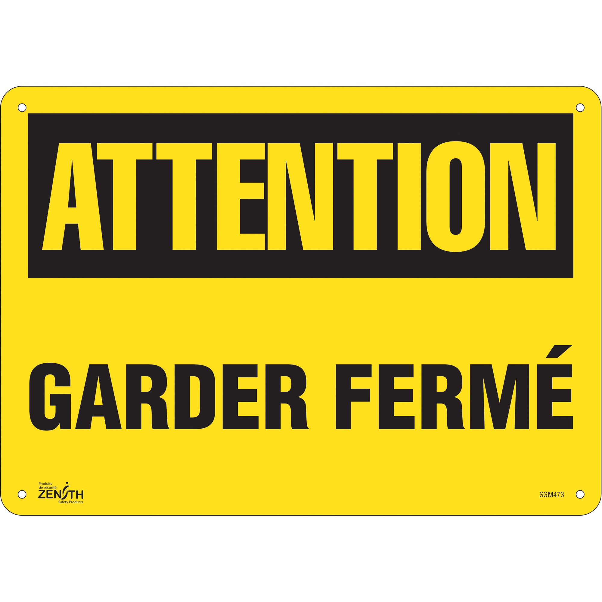 "Garder Fermé" Sign, 10" x 14", Plastic, French