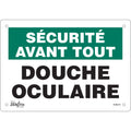 "Douche Oculaire" Sign, 7" x 10", Plastic, French