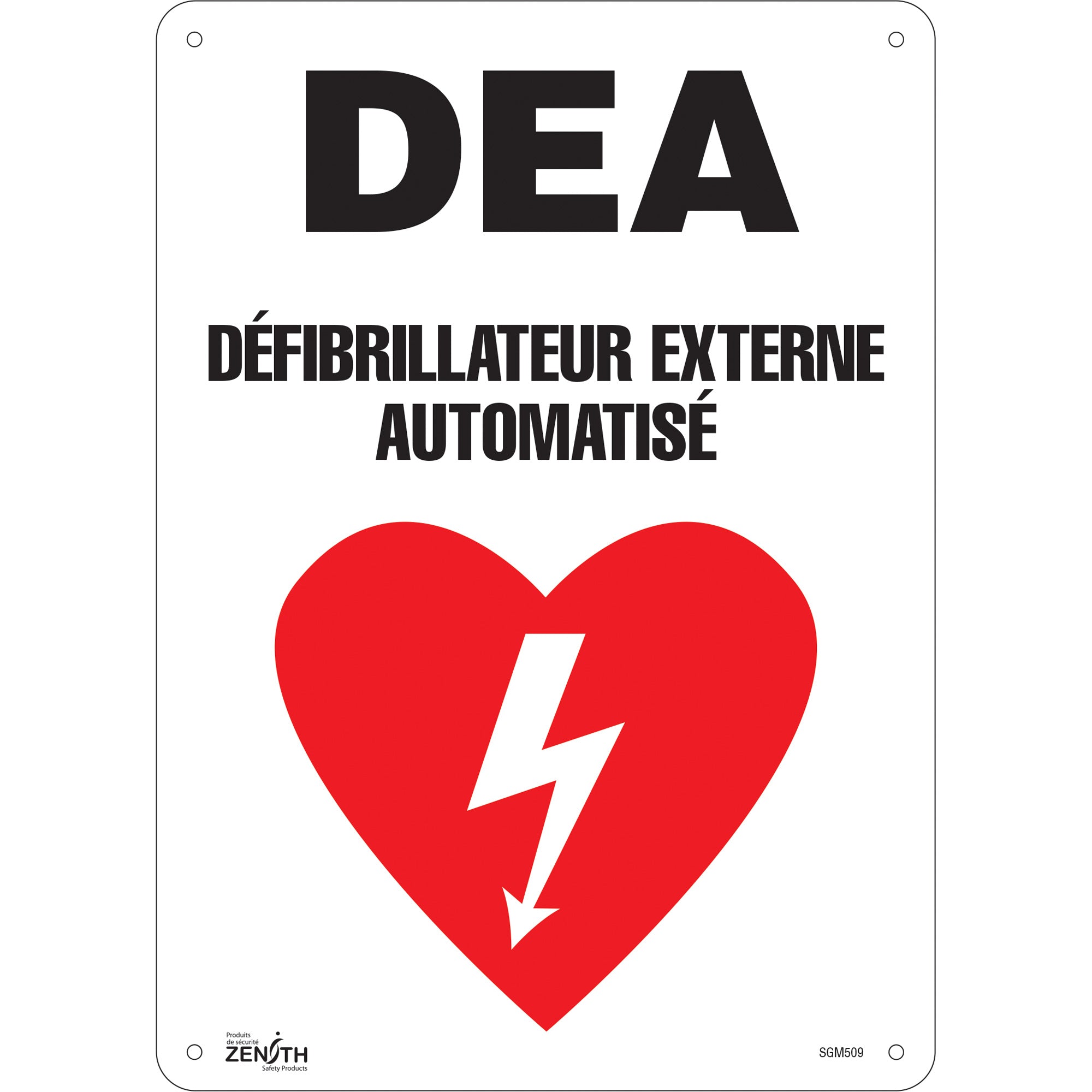 "DEA" Sign, 14" x 10", Plastic, French with Pictogram