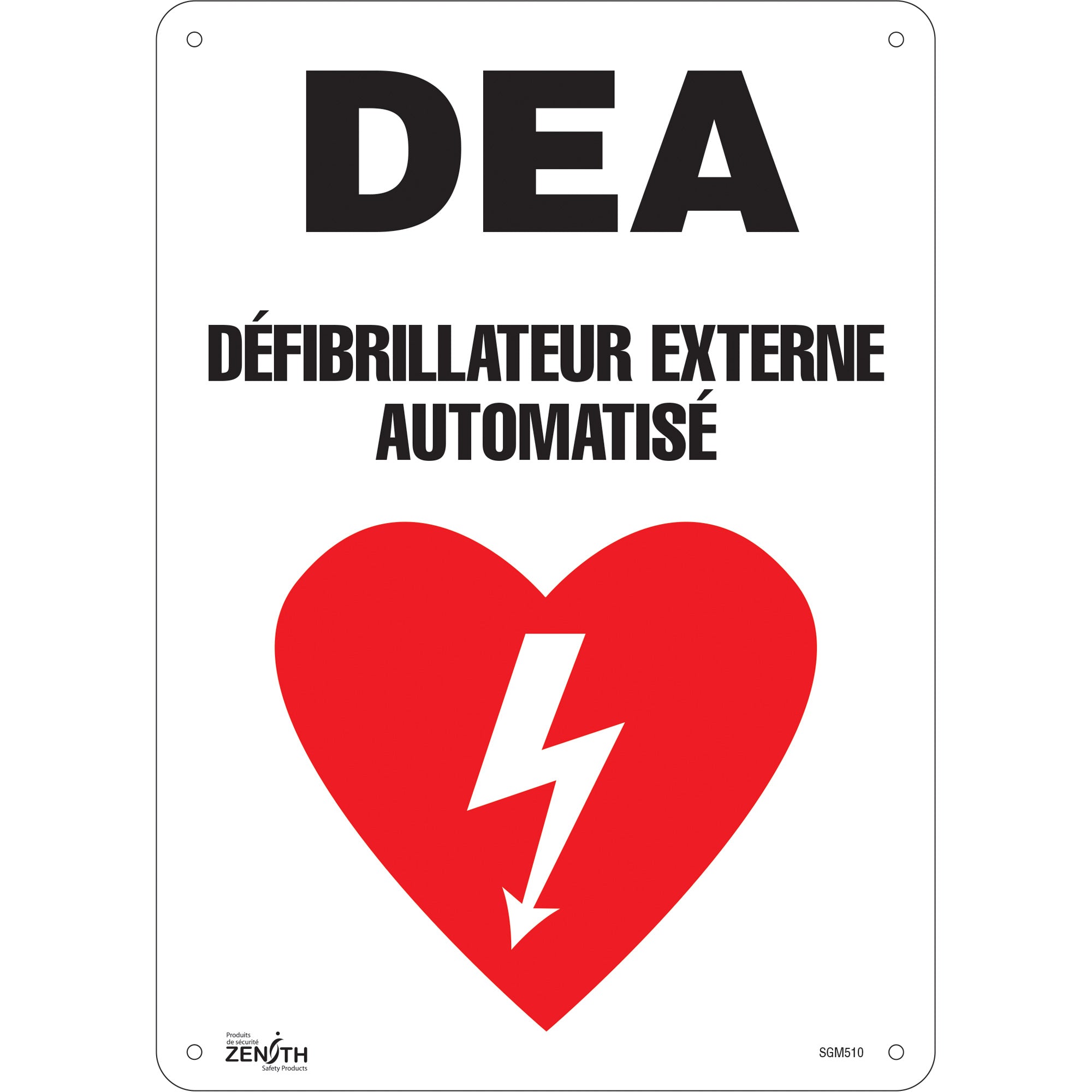 "DEA" Sign, 14" x 10", Aluminum, French with Pictogram