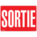 "Sortie" Sign, 10" x 14", Plastic, French