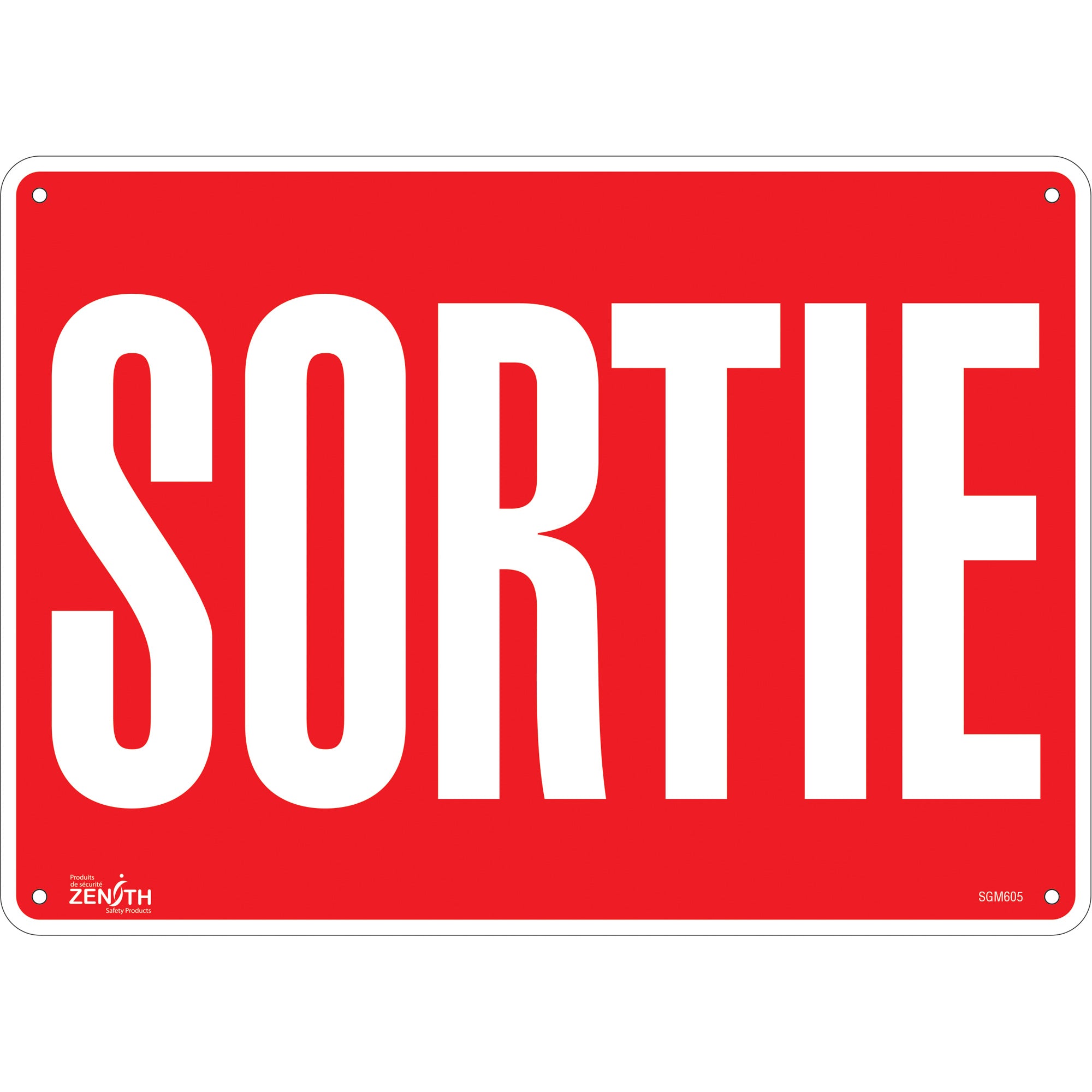 "Sortie" Sign, 10" x 14", Plastic, French