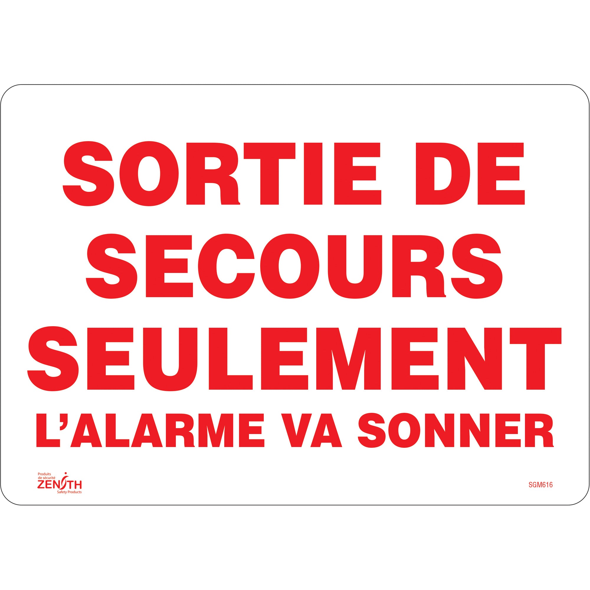 "Sortie De Secours" Sign