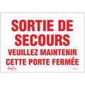"Sortie De Secours" Sign, 7" x 10", Vinyl, French
