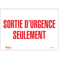 "Sortie D'Urgence" Sign, 7" x 10", Vinyl, French