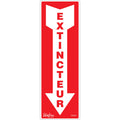 "Extincteur" Arrow Sign, 12" x 4", Vinyl, French with Pictogram