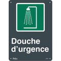 "Douche D'Urgence" Sign, 14" x 10", Plastic, French with Pictogram