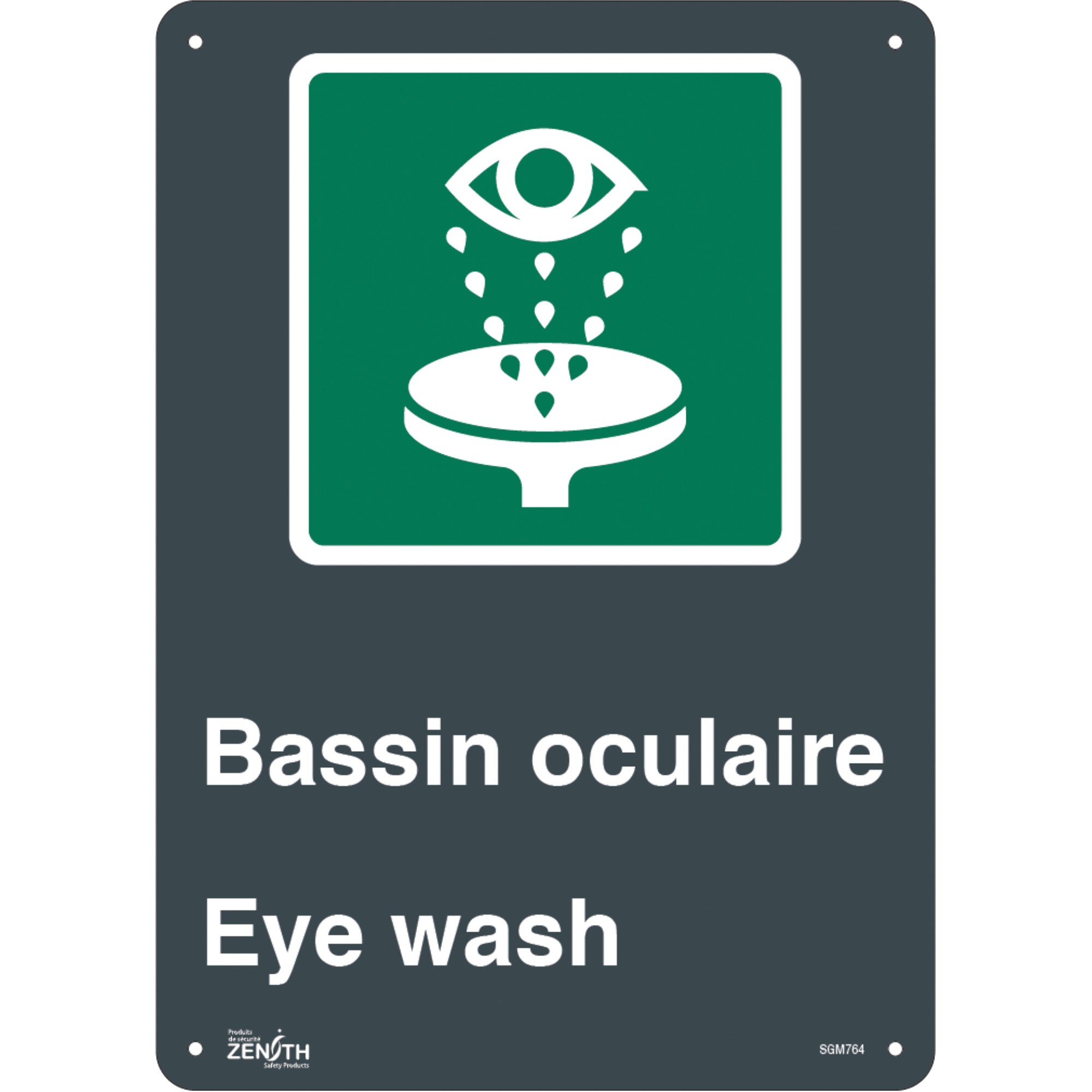 "Bassin Oculaire/Eye Wash" Sign