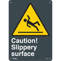 "Slippery Surface" Sign, 14" x 10", Plastic, English with Pictogram