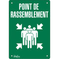 "Point de rassemblement" Sign, 10" x 7", Aluminum, French with Pictogram