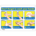 "Don't Forget to Wash Your Hands" Pictogram Sign, 10" x 14", Plastic, English with Pictogram
