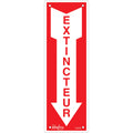 "Extincteur" Sign, 12" x 4", Aluminum, French with Pictogram