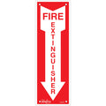 "Fire Extinguisher" Sign, 12" x 4", Aluminum, English with Pictogram