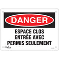 "Espace clos" Sign, 7" x 10", Plastic, French