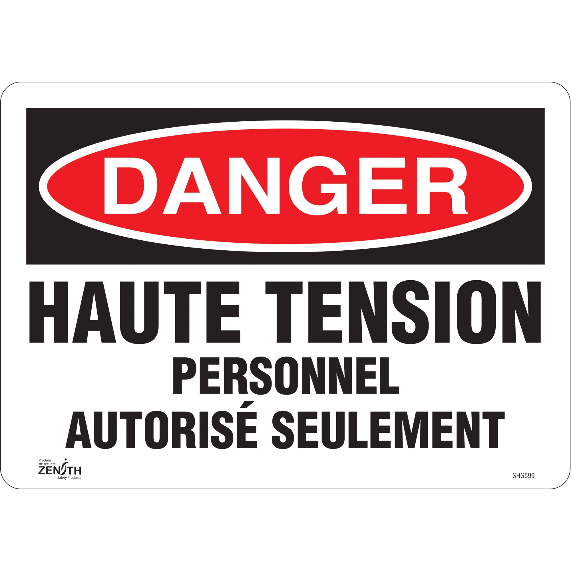 "Haute tension" Sign, 10" x 14", Vinyl, French