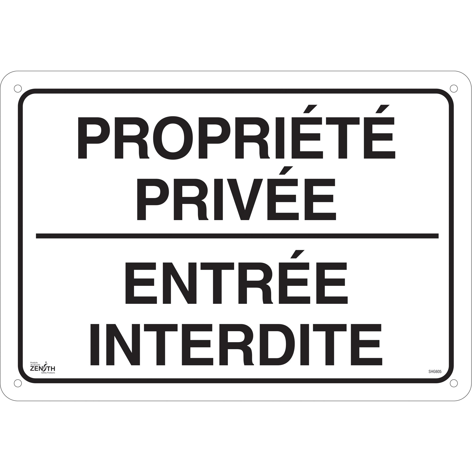"Propriété privée" Sign, 14" x 20", Aluminum, French